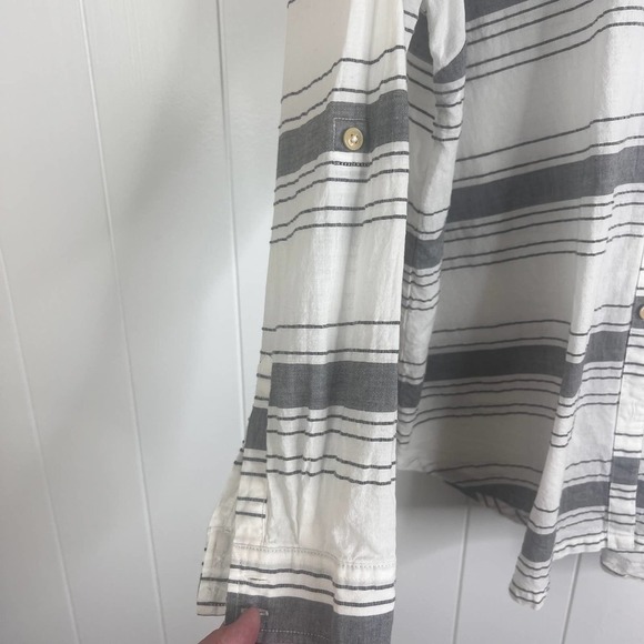 Matilda Jane Gray and White Button Front Tunic with Tab Sleeves SZ XXL - Picture 4 of 7